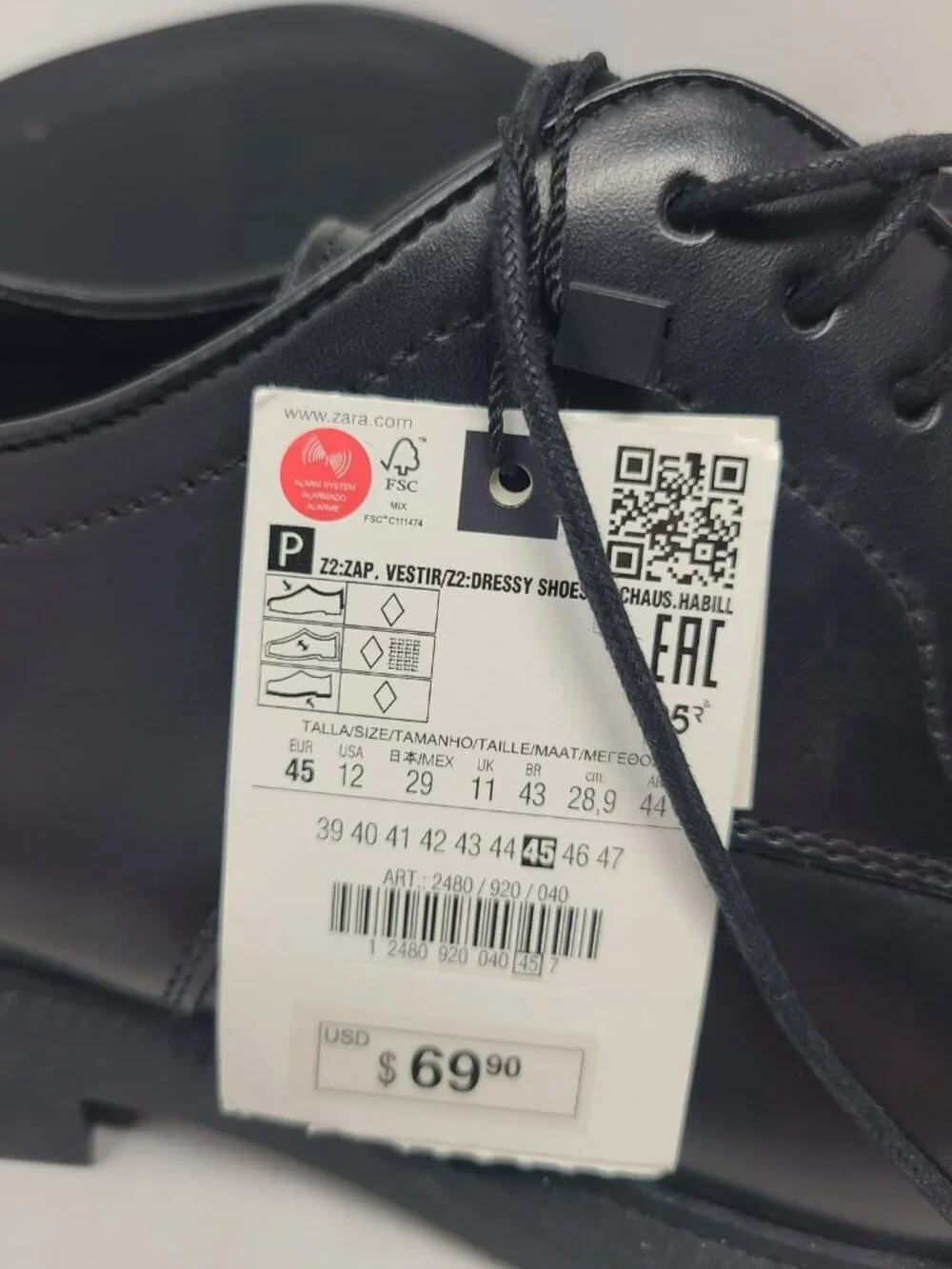 Zara black leather